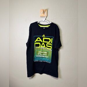 Adidas Black Tee with Yellow Trim